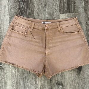 Tan shorts with raw hem. Size 17/33. EUC